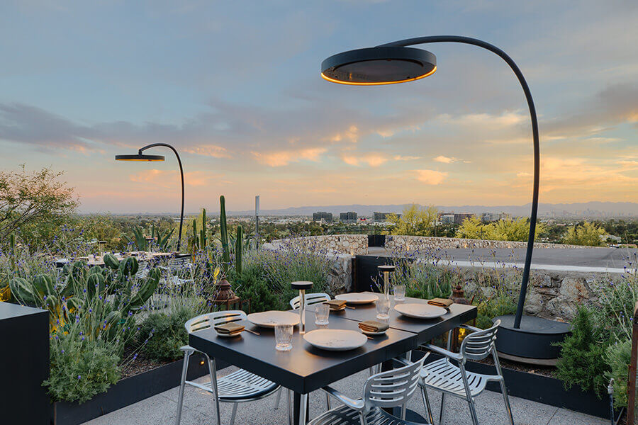 The freestanding Eclipse patio heater from Bromic The freestanding Eclipse patio heater from Bromic